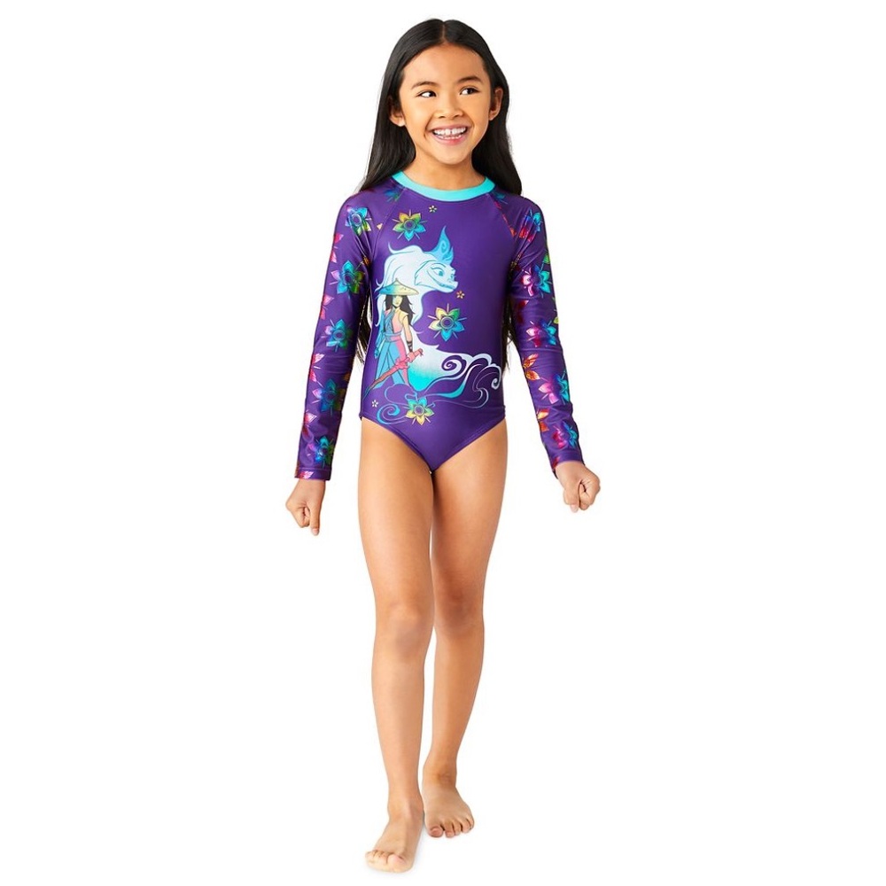Disney Raya and Sisu Purple Bathing Suit Rashguard